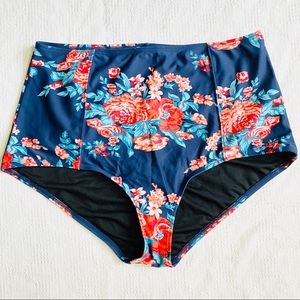 High Rise Floral Swim Bottoms